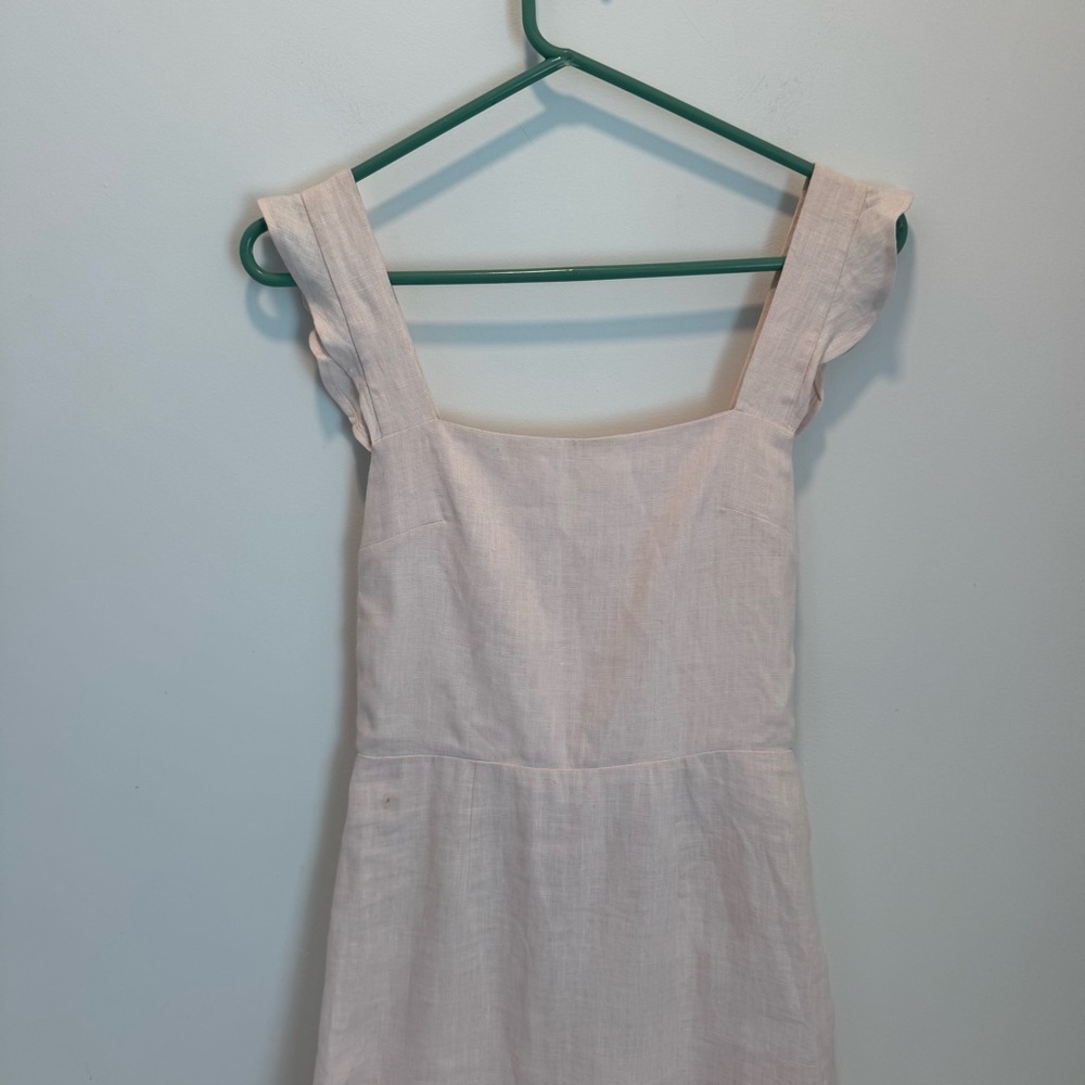 Reformation Linen Midi Length Dress - Pink  size 4 - Picture 6 of 16